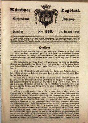 Münchener Tagblatt Samstag 20. August 1842