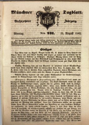 Münchener Tagblatt Montag 22. August 1842