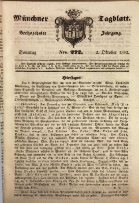 Münchener Tagblatt Sonntag 2. Oktober 1842