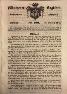 Münchener Tagblatt Mittwoch 19. Oktober 1842