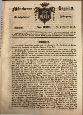 Münchener Tagblatt Montag 31. Oktober 1842