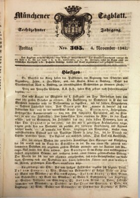 Münchener Tagblatt Freitag 4. November 1842