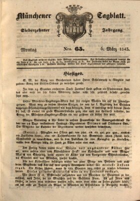 Münchener Tagblatt Montag 6. März 1843