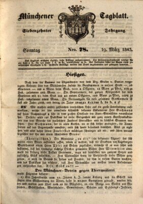 Münchener Tagblatt Sonntag 19. März 1843