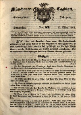 Münchener Tagblatt Donnerstag 23. März 1843