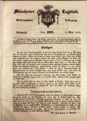 Münchener Tagblatt Mittwoch 3. Mai 1843