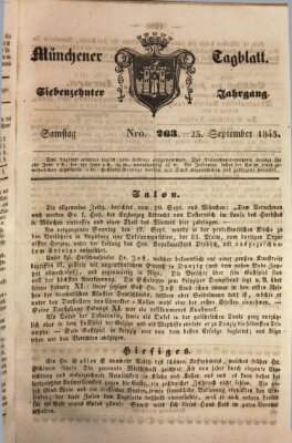 Münchener Tagblatt Samstag 23. September 1843