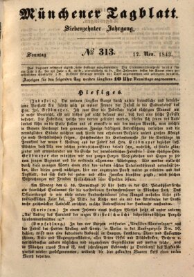 Münchener Tagblatt Sonntag 12. November 1843