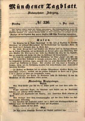Münchener Tagblatt Dienstag 5. Dezember 1843