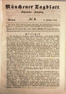 Münchener Tagblatt Mittwoch 3. Januar 1844