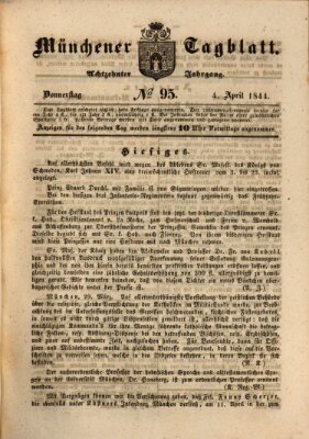 Münchener Tagblatt Donnerstag 4. April 1844