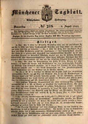 Münchener Tagblatt Donnerstag 8. August 1844