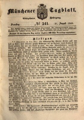 Münchener Tagblatt Samstag 31. August 1844