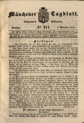 Münchener Tagblatt Samstag 9. November 1844