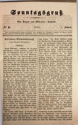 Münchener Tagblatt Sonntag 5. Januar 1845