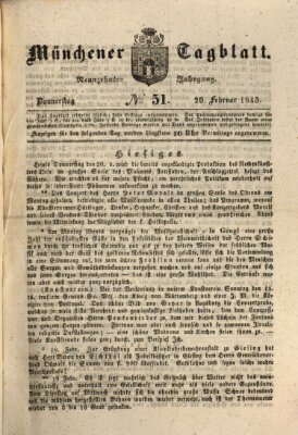 Münchener Tagblatt Donnerstag 20. Februar 1845