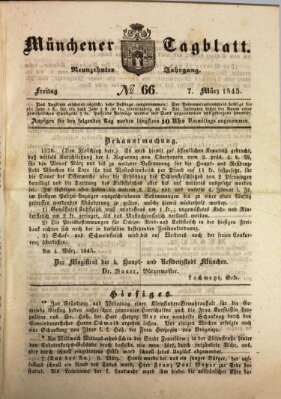 Münchener Tagblatt Freitag 7. März 1845