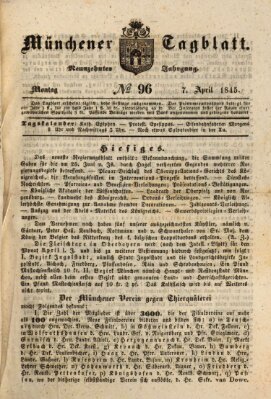 Münchener Tagblatt Montag 7. April 1845