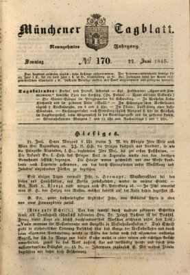 Münchener Tagblatt Sonntag 22. Juni 1845