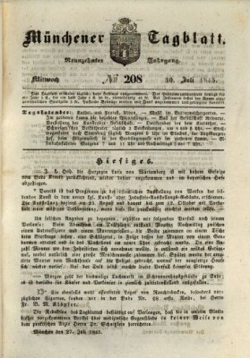 Münchener Tagblatt Mittwoch 30. Juli 1845