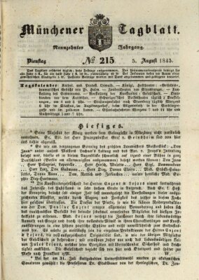 Münchener Tagblatt Dienstag 5. August 1845