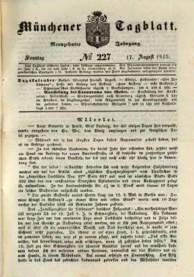 Münchener Tagblatt Sonntag 17. August 1845
