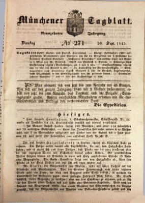 Münchener Tagblatt Dienstag 30. September 1845