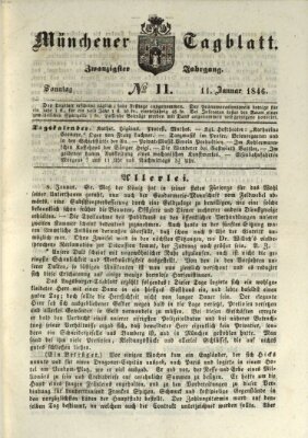 Münchener Tagblatt Sonntag 11. Januar 1846