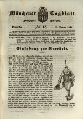 Münchener Tagblatt Donnerstag 15. Januar 1846