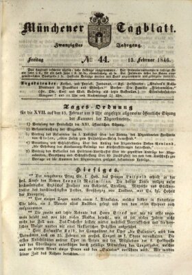 Münchener Tagblatt Freitag 13. Februar 1846