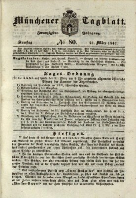Münchener Tagblatt Samstag 21. März 1846