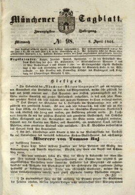 Münchener Tagblatt Mittwoch 8. April 1846