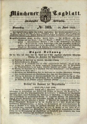 Münchener Tagblatt Donnerstag 16. April 1846