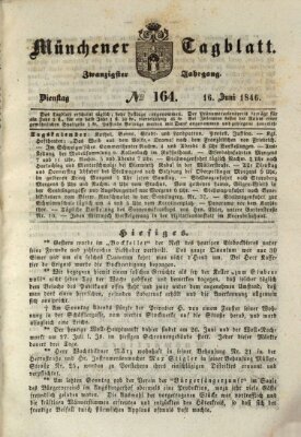 Münchener Tagblatt Dienstag 16. Juni 1846