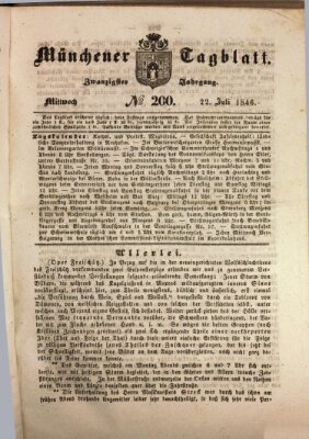 Münchener Tagblatt Mittwoch 22. Juli 1846