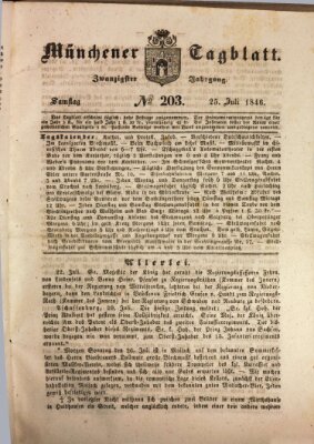 Münchener Tagblatt Samstag 25. Juli 1846