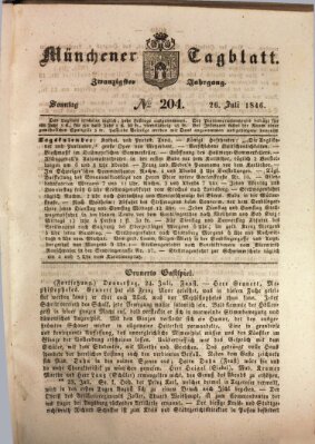 Münchener Tagblatt Sonntag 26. Juli 1846