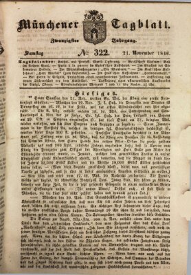 Münchener Tagblatt Samstag 21. November 1846