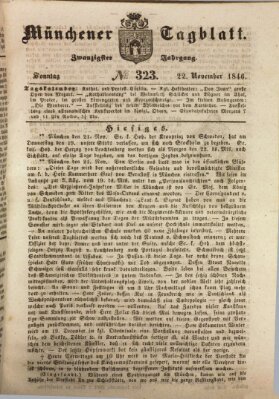Münchener Tagblatt Sonntag 22. November 1846