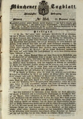 Münchener Tagblatt Mittwoch 23. Dezember 1846