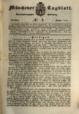 Münchener Tagblatt Dienstag 5. Januar 1847