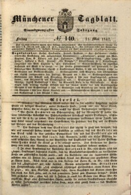 Münchener Tagblatt Freitag 21. Mai 1847