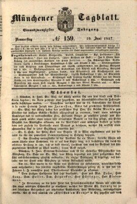 Münchener Tagblatt Donnerstag 10. Juni 1847