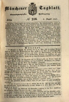 Münchener Tagblatt Freitag 6. August 1847