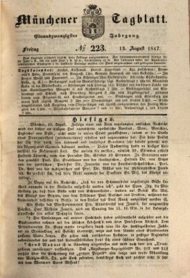 Münchener Tagblatt Freitag 13. August 1847