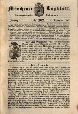 Münchener Tagblatt Dienstag 21. September 1847