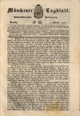 Münchener Tagblatt Dienstag 1. Februar 1848