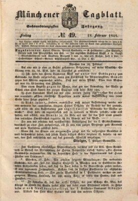 Münchener Tagblatt Freitag 18. Februar 1848