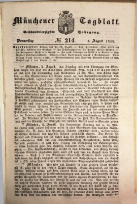 Münchener Tagblatt Donnerstag 3. August 1848