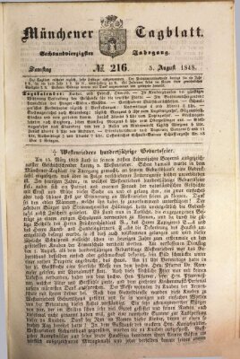 Münchener Tagblatt Samstag 5. August 1848